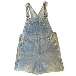 Vintage E.N.U.F Blue Denim Jeans Cargo Short Overalls Women’s Size Medium